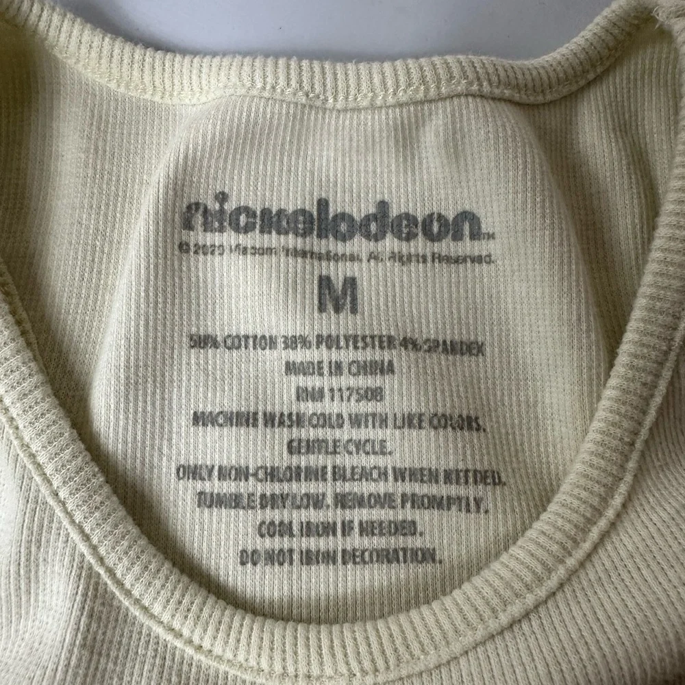 Vintage Rugrats Nickelodeon Yellow Ribbed Y2K Retro Tank Embroidered Size M